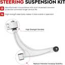Front Lower Control Arm Suspension Kit Fit for Chevrolet Malibu 2005-2012 Pontiac G6 2005-2010 Saturn Aura 2007-2009 with Ball Joint Tie Rods K620180 K620179-8 pcs