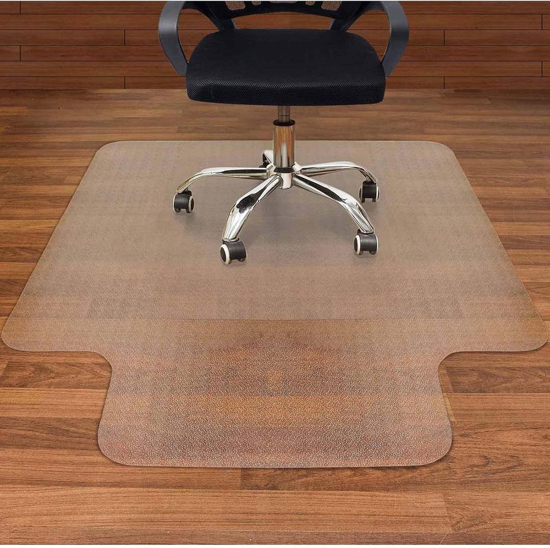 AiBOB Office Chair Mat for Hardwood Floor, 45 X 53 inches, Hard Floor Chair Mats Under Computer Desk, Easy Glide for Rolling Chairs, No Curling (Clear)