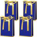 Kolldenn 30 Pcs Thank You Gift Bags with Handles 10.2 x 7.1 x 3.2 Inch Elegant Party Favor Bags with Ribbon Bow for Wedding Bridal Birthday Bridesmaid Holiday Party Supplies(Sapphire Blue)