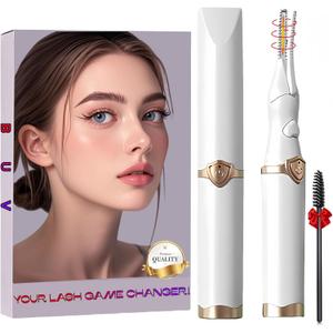 Heated Eyelash Curler - 2 in 1 Clip-Type Eyelash Curlers - Electric Eyelash Curler Rechargeable, 3 Heating Modes, 8S Fast Heating,Gifts for Women Girls, White-F