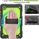 SEYMAC stock Case for Samsung Galaxy Tab A7 Lite 8.7'' with Screen Protector Pencil Holder [360 Rotating Hand Strap] &Stand, Drop-Proof Case for Samsung A7 Lite 2021 SM-T220/T225/T227, Green/Black