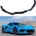 Front Glossy Black Bumper Lip Compatible with 2020 2021 2022 Corvette C8 ZR1 Style,2 PCS Front Bumper Lower Lip Splitter