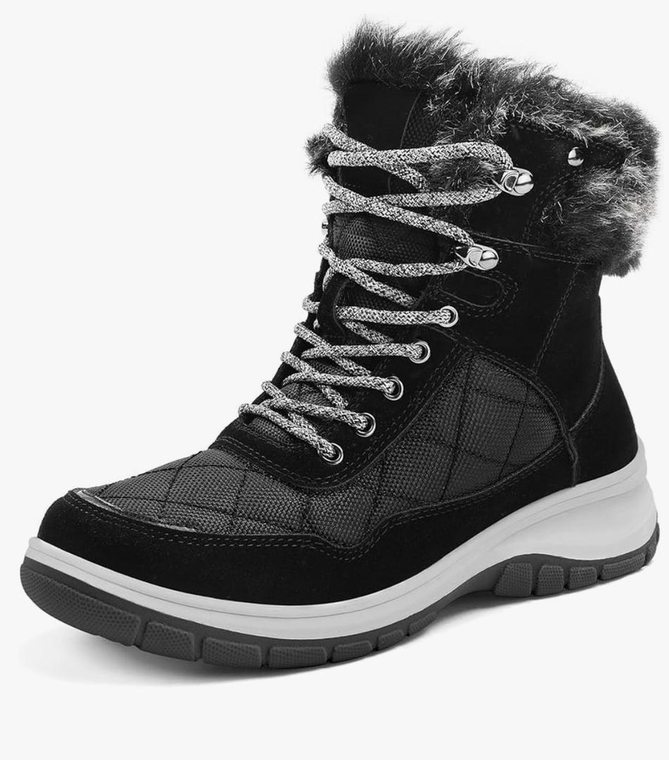 Mysoft Women's Snow Boots Waterproof Insulated Warm Lace-Up Winter Booties for Outdoor 7