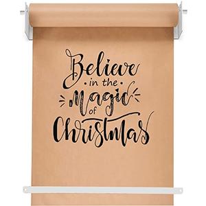 Varsoul 24'' Wall Mounted Kraft Paper Roll Dispenser & Cutter,Black Butcher Paper Dispenser, Farmhouse Decoration - Ideal Choice for Lists, Art Work, Calendars, White Paper Holder with Cut Bar