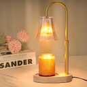 Candle Warmer Lamp With Timer, 4-Level Dimmable & Height Adjustable,Wax Melt Warmer For Jar Candles, Unique Design Enhances Home Ambiance (Amber)