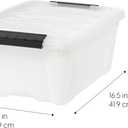 IRIS USA 13 QT Plastic Storage Box with Lid and Latches - 6 Pack - BPA-Free, Discreet Organizing Solution, Durable Nestable Stackable Containers, Secure Pull Handle - Pearl
