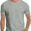 Pioneer Camp Mens Bamboo Viscose T Shirt Ultra Soft Plain Tshirts for Men Cooling Crew Neck Casual Basic Tee Shirt Undershirt (Gray)