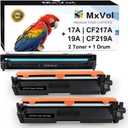 MxVol Compatible 19A Drum 17A Toner Cartridge Replacement for HP CF217A Toner and CF219A Drum for HP Pro M102w M130fw M130nw M130fn M102 M130 Printer (2 Toner+1 Drum,3-Pack)