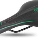 DRBIKE Comfortable Bike Seat for Men & Women, Adult Bike Saddle with Soft Foam, Wide Bicycle Saddle Replacement Universal Fit for MTB, Road, Cruiser & Indoor Bike, Waterproof, Brown/Black/Gray/White (Green)