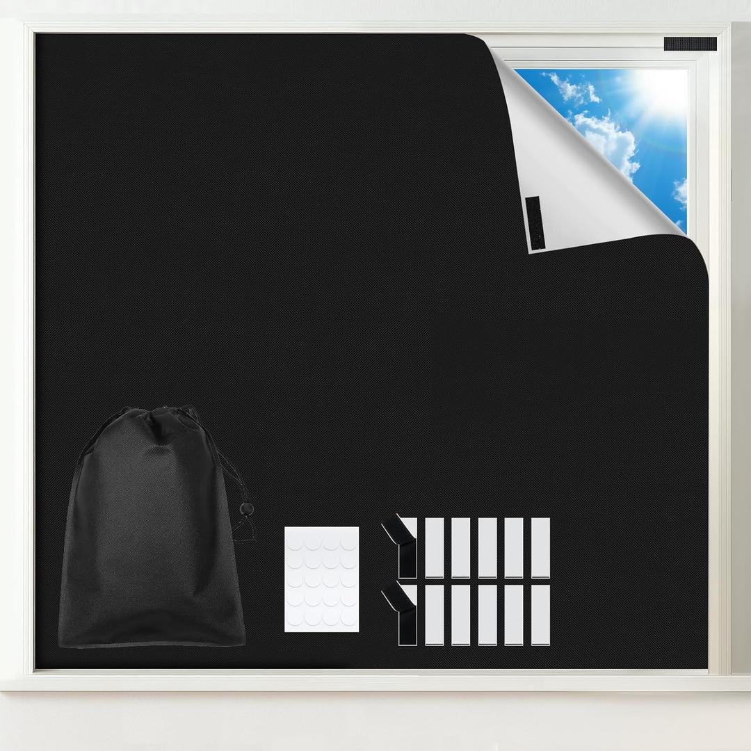 Blackout Curtains for Bedroom,Black Out Window Cover, Portable Window Blinds,Travel DIY Window for Baby Nursery,Dorm Room and Media Room (Black 39"x57") 2 Pack