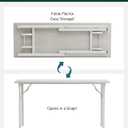 Frylr Small Folding Computer Desk – Portable 55.1 Inch Foldable Laptop Table, Collapsible and Compact for Easy and Fast Setup, Lightweight for Small Spaces, Home Craft and Study Use, White Ash