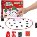 Magnetic Chess Game - 32 Stones with 3 Strings, Portable Educational Brain-Teasing, for Kids and Adults, Family Fun Party,Christmas (Black)