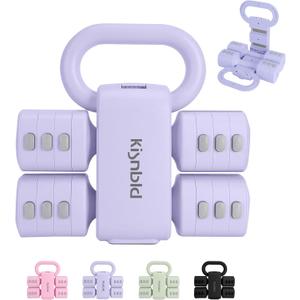 kisnbld Adjustable Dumbbell Set of 2, 4 in 1 Free Weights Dumbbells Set for Women with Fast Adjustment, Each 2lb 3lb 4lb 5lb Hand Weights Set for Home Gym & Outdoor Exercise Training