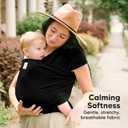 KeaBabies Baby Wrap Carrier - All in 1 Original Baby Carrier Newborn to Toddler Sling, Easy to Wear, Hands Free Bonding, Lightweight, Breathable Infant Wraps (Trendy Black) (One Size (Pack of 1))