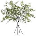 Greenery Stem Vase with Simulated 43.3 inches Stems and Branches Simulated Eucalyptus Leaves for Indoor Bedroom Living Room Dining Table Outdoor 3Pcs Green