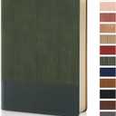 Lined Journal Notebook for Work College Ruled Note Book 5.79"x8.27"A5 PU Leather Daily Journaling 216 Pages for Women Men Writing Home School Supplies Business (Dark Green)