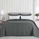 HOMBYS Alaskan King Comforter 132x120, Lightweight Quilted Down Alternative Duvet Insert for All Season, Grey,8 Corner Tabs