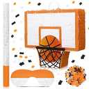 Seematn Basketball Piñata Basketball Birthday Party Supplies Bundle with a Blindfold, Bat and Confetti Sports Party Decorations Supplies for Kids Carnival Events