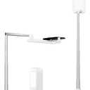 Phone Stand for Recording, Overhead Phone Mount with Light, Selfie Stand,Portable,Extendable,360 Rotate,Adjustable,Wireless Remote,Rechargeable, for 3.5-6.9" Phones, Live Streaming, White