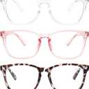 Gaoye Stylish Blue Light Glasses for Woman - Computer Glasses 99% Blue Light Blocking - Lightweight TR90 Frames - 3 pack