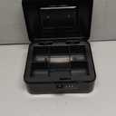 KYODOLED Cash Box with Combination Lock Safe Metal Money Box with Money Tray for Security Lock Box 7.87"x 6.30"x 3.35" Black