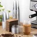 Baderke 50 Sets Clear Plastic Coffee Cups with Sip Lids and Cup Sleeve, Disposable Clear Pet Cups for Iced Coffee Cold Beverage, Shops and Party Catering (16 oz) (EXP 02/04/26)