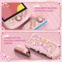 PlayVital Magic Wings Protective Case with Stand for Nintendo Switch 2 | Joycon Silicone Grips, PC Console Hard Shell, 2 Joystick Caps | Cute Animal Accessories Dockable Cover for Switch 2 - Pink