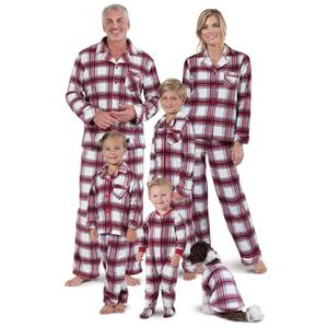 PajamaGram Christmas Pajamas For Family, Fireside Plaid, Men's LG Red