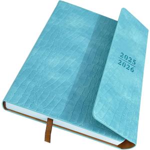 Planner 2025-2026, Weekly Monthly Academic Calendar for Jul 2025 - Dec 2026 [18 Month Agenda], 8.26" x 5.9" Faux Leather Cover + Thick Paper (Light Blue)