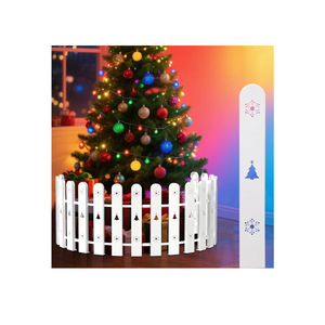 Christmas Tree Fence Decor - Quick Setup Beautiful Holiday Decor Freestanding Circle Barrier for Indoor Xmas Decorations, Creates a Festive & Cozy Ambiance, White