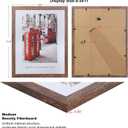 8.5x11 Picture Frame Set of 6, Certificate Document Frame Set with Display Box, Rustic Style Antique Brown Wood Grain Photo Frame Suitable for Desktop Display and Wall Decoration.