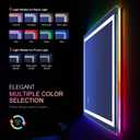 LOAAO 28"X36" LED Bathroom Mirror with Lights, Anti-Fog, Dimmable, RGB Backlit + Front Lighted, Bathroom Vanity Mirror for Wall, Memory Function, Tempered Glass (Safe to Use)