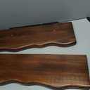 Solid Wood Live Edge Floating Shelves Set of 2 24" Rustic Wall Shelf with Hidden Bracket System, Wall Mounted Shelves for Bathroom, Kitchen, Living Room, Bedroom (Classic Walnut)