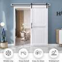 EaseLife 36 x 84 inch White Barn Door with 6.6FT Sliding Door Hardware Kit Included & Handle,Solid Wood Covered with Waterproof PVC Surface,DIY Assemblely,Easy Install,H-Frame,Fit 32-34in Wide Opening