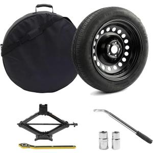 Spare Tire Kit Compatible with 2016-2026 Pacifica - Includes 18x4 Rim, 155/90R18 Spare Tire, 29 Rolling Diameter Includes car Jack kit and Spare Carrying Case.