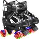 Nattork Kids Roller Skates for Boys Girls,4 Sizes Adjustable Roller Skates with Light up Wheels,Fun Rollerskates for Toddler Kids Beginners Indoor Outdoor Small