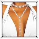 ELABEST Long Rhinestone Necklace Layered Y Necklaces Crystal Choker Necklace Dainty Wedding Bridal Bridesmaid Jewelry for Women