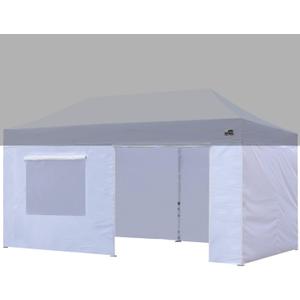 Eurmax USA Full Zippered Walls for 10 x 20 Easy Pop Up Canopy Tent,Enclosure Sidewall Kit with Roller Up Mesh Window and Door 4 Walls ONLY,NOT Including Frame and TopWhite