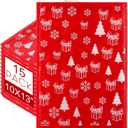 Watersay 15 Pcs Large Christmas Poly Bubble Mailers 10 x 13 Inch Christmas Padded Envelopes Self Adhesive Retailer Xmas Holiday Shipping Bags for Small Business Gift Packaging (Mixed Pattern)