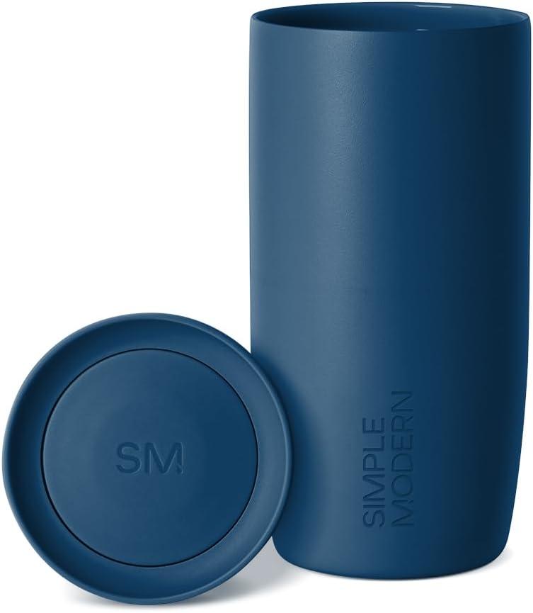 Simple Modern Travel Coffee Mug Tumbler with 360 Lid | Ceramic-Lined Insulated Stainless Steel Cold Brew Iced Coffee Cup | Gifts for Women Men Her Him | Voyager Signature | 16oz | Slumberland