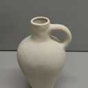 BlossoME Antique Ceramic White Vase for Home Decor, Stoneware Jug for Room Centerpiece, Rustic, Farmhouse and Vintage Pottery Gifts, Matte, with Handle-Height 10