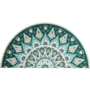 Chrasy European Style Semicircle Shape Entrance Door Rug Shoes Scraper Mats Dirt Trapper Front Door Mat PVC Material Indoor and Outdoor Mats for Front Door, Easy to Clean - 15.74x31 .49 Inch (Type C)