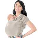 KeaBabies Baby Wrap Carrier Ring Sling - Easy to Wear, Adjustable D-Lite Baby Carrier Newborn to Toddler, Infant Carrying Shirt, Hands Free Bonding, Breathable Fabric Wearing Wrap (Stone Gray)