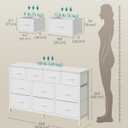 SONGMICS Dresser for Bedroom, Wide Dresser with 10 Fabric Drawers, 11.8"D x 44.8"W x 26.8"H