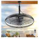 Outdoor Ceiling Fans with Lights, 20'' Gazebo Fan, Plug in Ceiling Fan for Patios, Pergola, Ceiling Fan with Remote Control, Hanging with Hook, Black