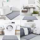 Buganda Memory Foam Bath Mat, 47" x 17", Ultra Soft and Non-Slip Bathroom Rugs, Water Absorbent and Machine Washable Bath Rug Runner for Bathroom, Shower, and Tub, Medium Grey