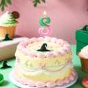 3 x Witch Number Birthday Candle, Pink and Green Birthday Candle Cake Topper for Wizard Theme Party Supplies Decorations(Number 8)