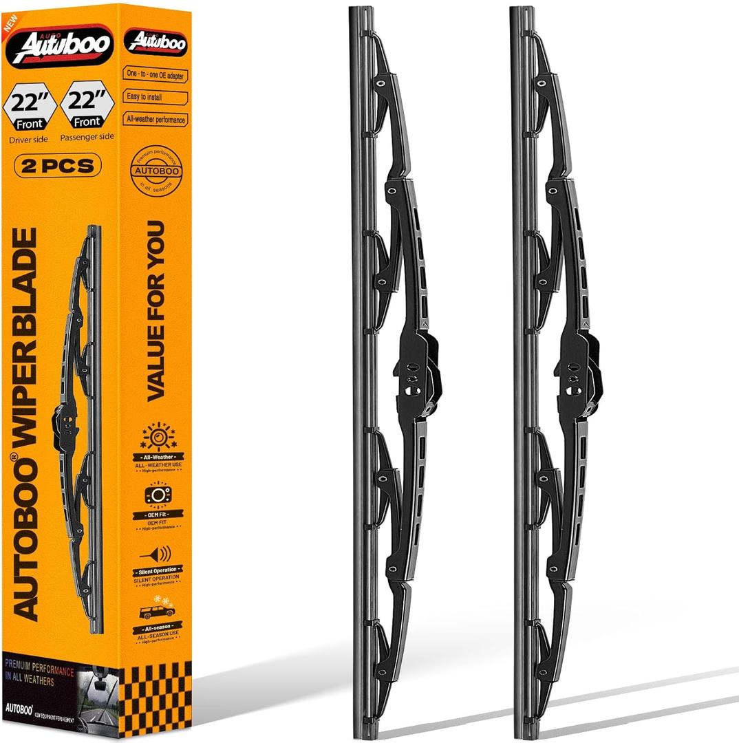 AUTOBOO 22"+22" Windshield Wipers Replacement for GMC Sierra 1500 2500 3500 HD 2019-2025-Original Factory Quality Wiper Blades (Pack of 2)