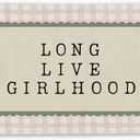 RTXLEZM Girl Nursery Decor, Long Live Girlhood Canvas Banner Wall Hanging, Retro Preppy Pink Plaid Wall Art Prints for Baby Toddler Girls Nursery Bedroom Room Playroom Decor,20x30 Inch
