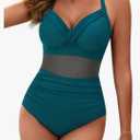 BMJL Women's One Piece Swimsuits Tummy Control Bathing Suit Slimming Sexy Mesh Swimwear L